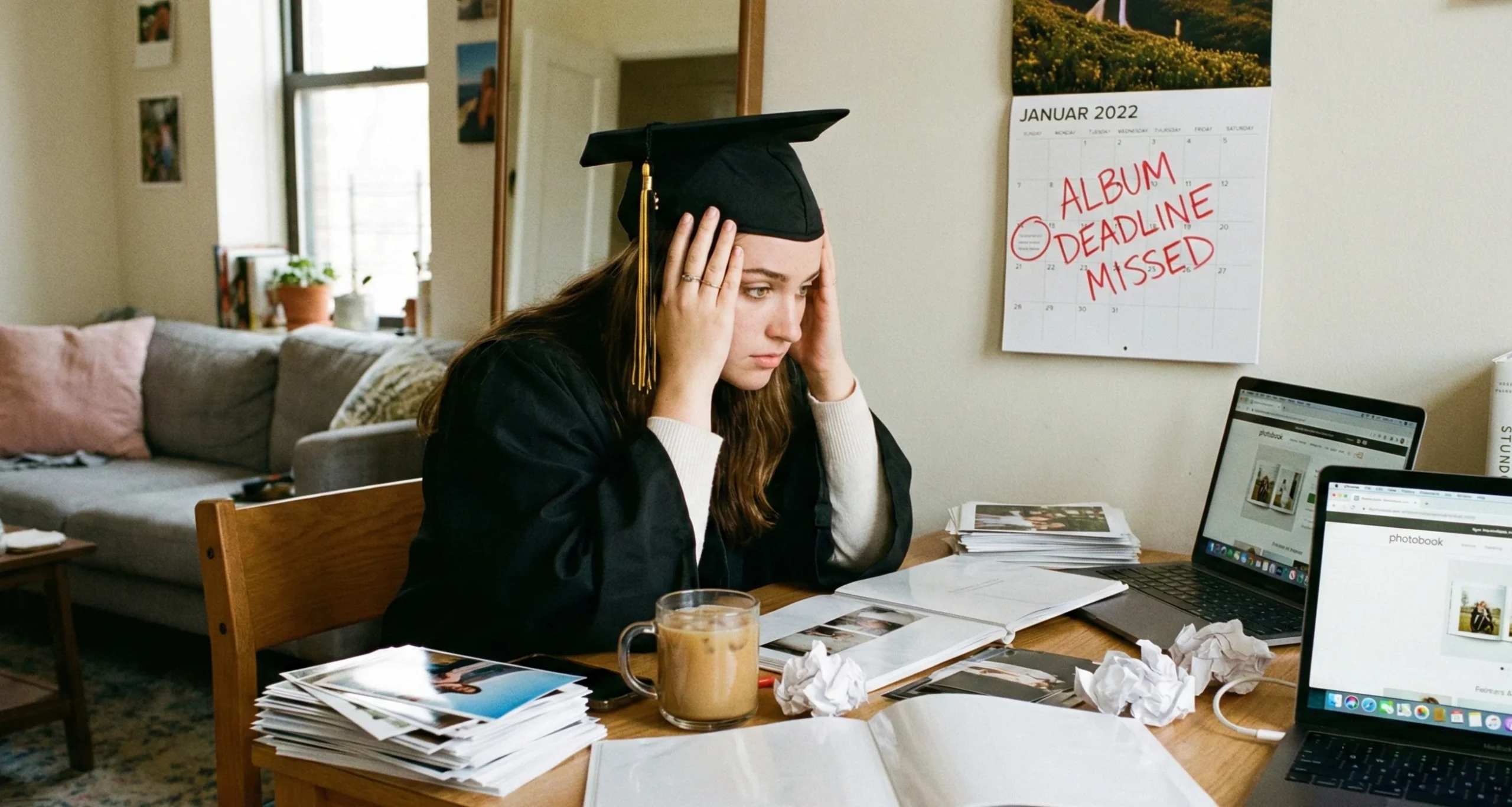 Випускниця засмучена через пропущений дедлайн замовлення випускного альбому